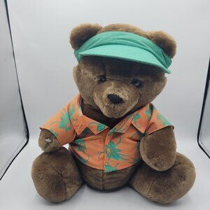 Dakin 14” Beach Buddies Plush Teddy Bear Orange Shirt Mervyns Exclusive 1986